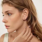 Ezüst fülbevaló, négylevelű lóhere 