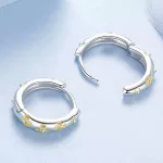 Ezüst fülbevaló, négylevelű lóhere 