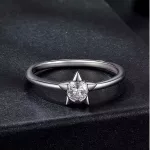 Ezüst gyűrű kristálycsillaggal, 8-as méret