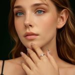 Ezüst gyűrű kristálycsillaggal, 6-os méret