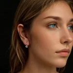 Ezüst fülbevaló, virág