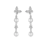 Ezüst fülbevaló gyöngyökkel