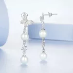 Ezüst fülbevaló gyöngyökkel