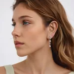 Ezüst fülbevaló gyöngyökkel