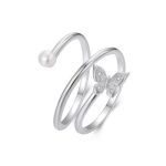 Ezüst gyűrű, pillangóval