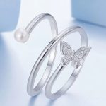 Ezüst gyűrű, pillangóval