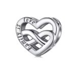 Ezüst charm, szív