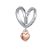 Ezüst charm, szív, rosegold