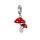 Ezüst charm, gomba