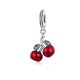 Ezüst charm, cseresznye