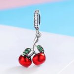 Ezüst charm, cseresznye