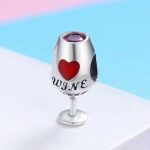 Ezüst charm, borospohár