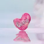 Ezüst charm, szív, rózsaszín