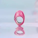 Ezüst charm, szív, rózsaszín