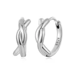 Ezüst fülbevaló, csavart