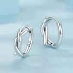 Ezüst fülbevaló, csavart