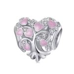 Ezüst charm, szív életfával