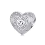Ezüst charm, szív