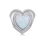 Ezüst charm, szív opállal