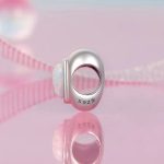 Ezüst charm, szív opállal