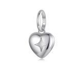 Ezüst charm, szív csillaggal
