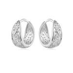 Ezüst fülbevaló áttört mintával