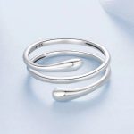 Ezüst gyűrű, nyitott spirál