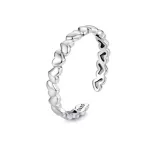 Ezüst gyűrű szívekkel, állítható méret