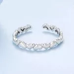 Ezüst gyűrű szívekkel, állítható méret