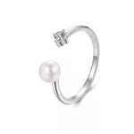 Ezüst gyűrű gyönggyel, állítható méret