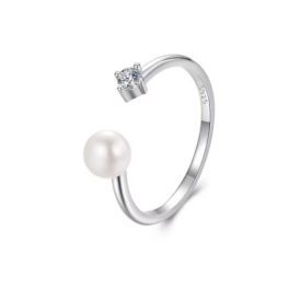 Ezüst gyűrű gyönggyel, állítható méret