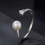 Ezüst gyűrű gyönggyel, állítható méret