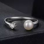 Ezüst gyűrű gyönggyel, állítható méret