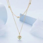 Ezüst nyaklánc szív medállal, arany