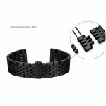 Nemesacél, pillangócsatos óraszíj, fekete, 18 mm