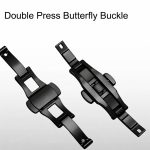 Nemesacél, pillangócsatos óraszíj, fekete, 22 mm