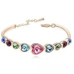  Herzarmband, mehrfarbig, verziert mit Swarovski-Kristallen