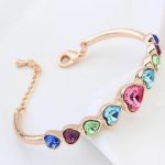  Herzarmband, mehrfarbig, verziert mit Swarovski-Kristallen