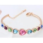  Herzarmband, mehrfarbig, verziert mit Swarovski-Kristallen