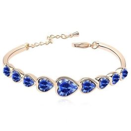  Herzarmband, Saphir, verziert mit Swarovski-Kristall