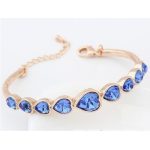  Herzarmband, Saphir, verziert mit Swarovski-Kristall