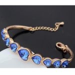  Herzarmband, Saphir, verziert mit Swarovski-Kristall