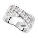 Gekreuzter Ring, Kristall, verziert mit Swarovski-Kristall, 8,5