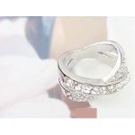  Gekreuzter Ring, Kristall, verziert mit Swarovski-Kristallen, 5,5