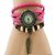  Damen-Armbanduhr mit Engelsflügel aus Leder, rosa