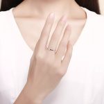 Silberring mit schwarzem Herz, Größe 6