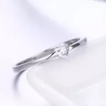  Silberring mit Kristallherz, Größe 8