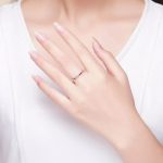  Silberring mit Kristallherz, Größe 6