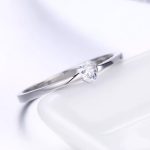  Silberring mit Kristallherz, Größe 6