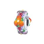 Silberanhänger mit bunten Blumen